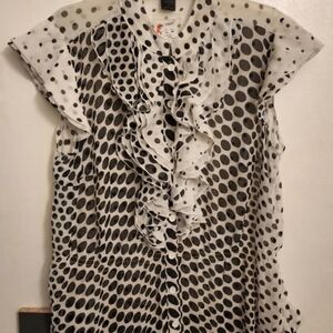 Polka Dot Ruffle Blouse